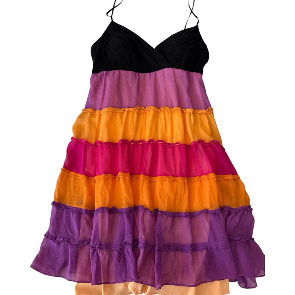 100% Silk Y2K‎ Style Vintage Mini Dress